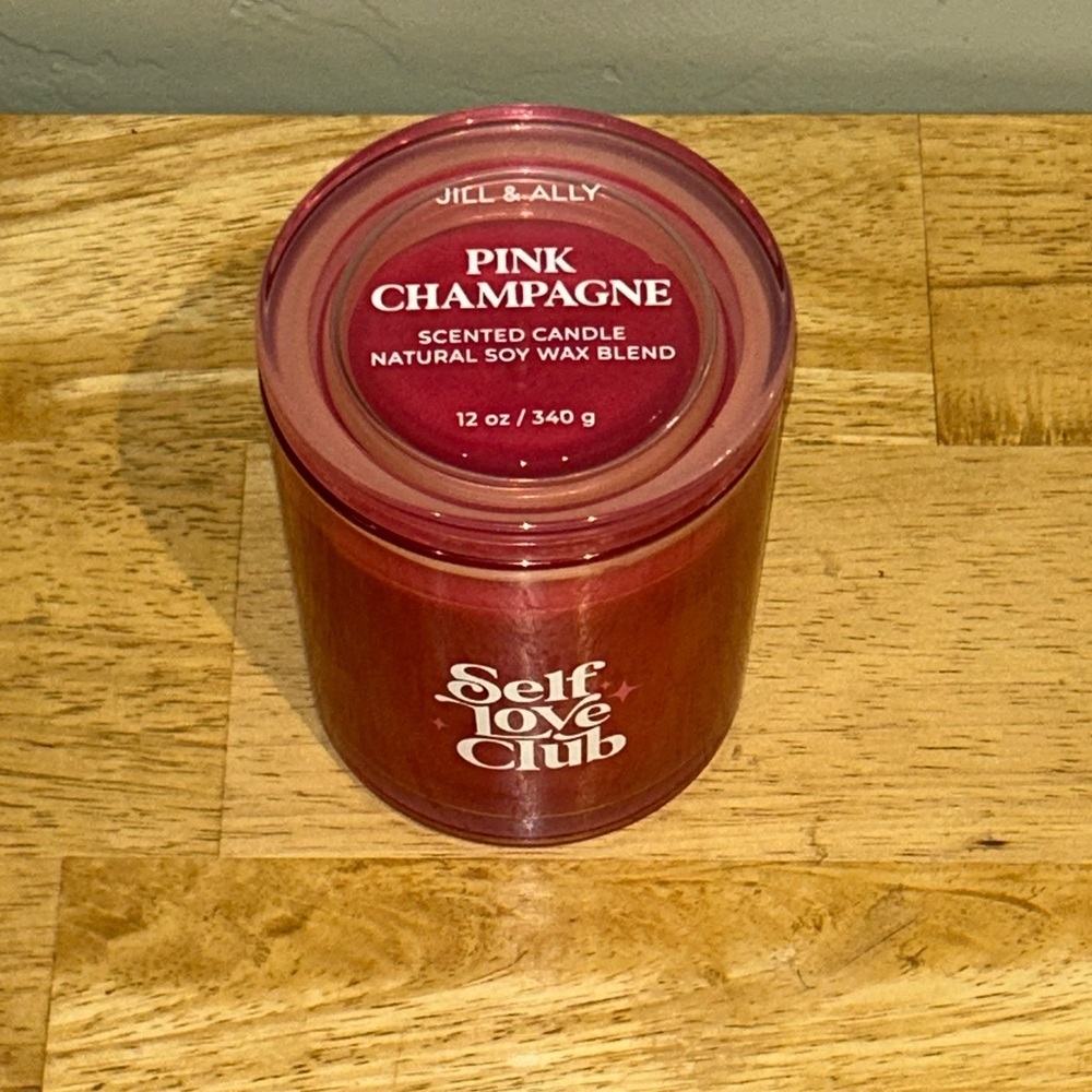 JILL AND ALLY “Self Love Club”Champagne Scented Candle. Soy Wax Blend. NWTS - Picture 2 of 6